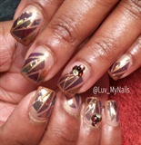 gold glass nails