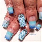 blue french nails