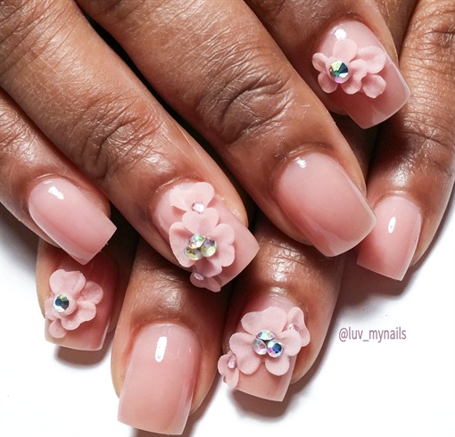 pink floral acrylic