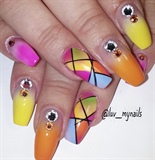 Rainbow tips nails