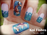 Koi Fishes nail art