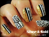Silver &amp; Gold nail art