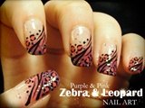 Purple &amp; Pink Zebra &amp; Leopard nail art
