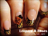 Leopard &amp; Roses nail art