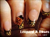 Leopard &amp; Roses nail art