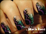 Purple &amp; Turquoise with Black Lace