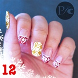 Sparkly Gold &amp; Red with white pattern