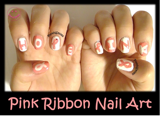 Pink Ribbon Nail Art (Breast Cancer)