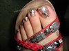 NYE Reverse Gradient Toe Nail Art