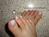 White Gradient/Ombre Toe Nail Art