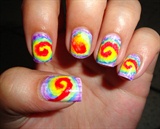 Abstract Tie and Dye Nails