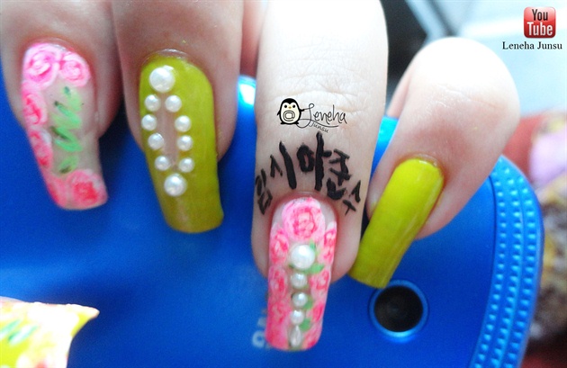Floral Cut Out Nails w/ Cuticle Tattoo