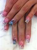 Crystal french w/ blue flowers