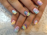 Rainbow Dots with a white star