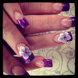 purple tips with 3d flowers