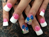 hot pink &amp; white with 3D bows