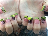 lime green with black designs
