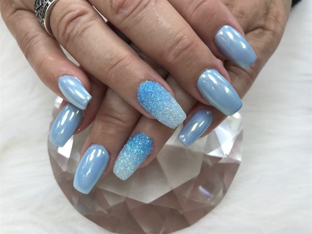 sky blue light blue acrylic nails