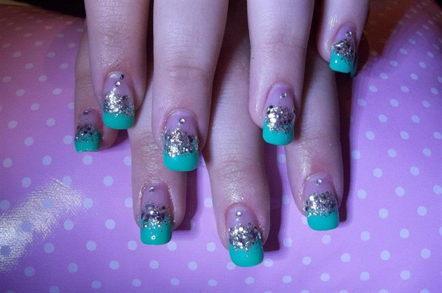 Teal with Glitter
