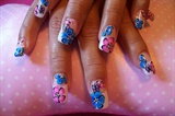 Summer Flowers in Pink and Blue