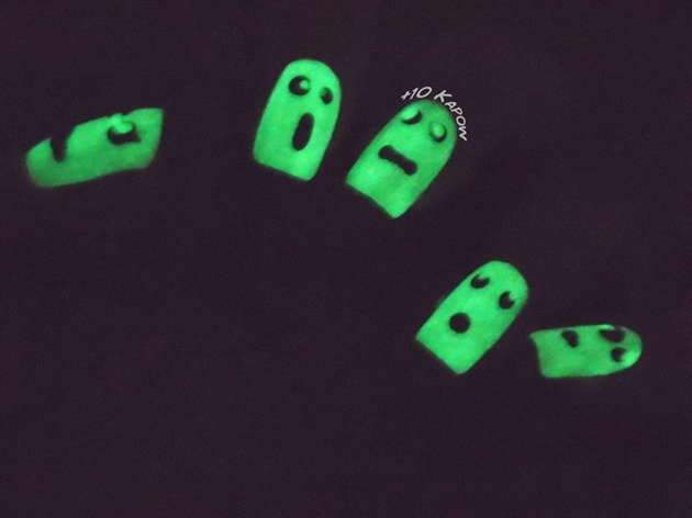 Glow in the dark ghost nails