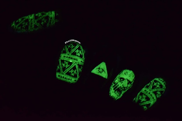 Biohazard Zombie Glow in the Dark Nails