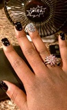 Black Nails With A Pop Of Bling