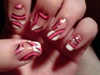 white tips with pink stripes