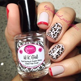 French Tip And Leopard Print