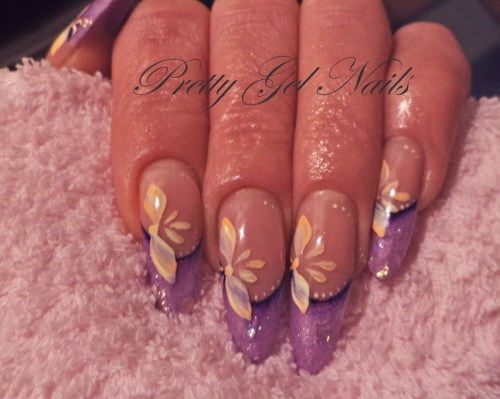 Purple gel nails by Ilona