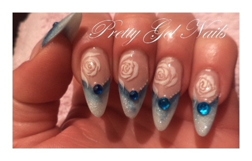 Blue gel nails by Ilona