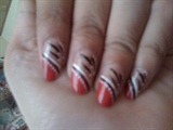 red nail w/ strips