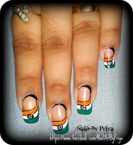 Indian independence day nail by priyaa