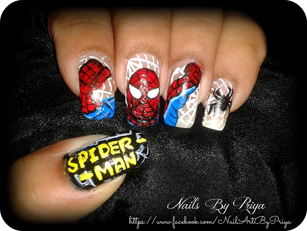 spider -man nail art 1