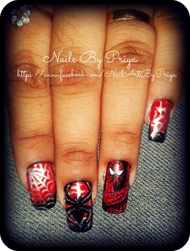spider-man nail art 2