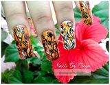 Fall floral nails