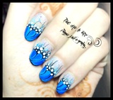 Decorative blue nails