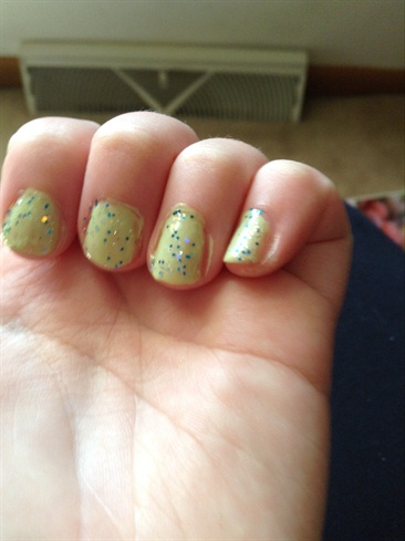 Green With Disco Colored  Glitter 