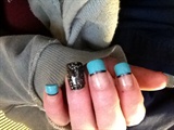 Teal and black