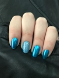 Metallic Blue With Accent Nail