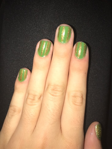 Green With Gold Stripes