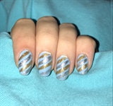 Blue With Silver &amp; Gold Stripes