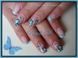 Baby blue french &amp; Butterflies