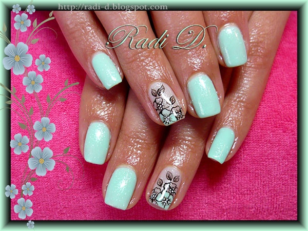 10. Mint Gel Nail Design with French Tips - wide 6