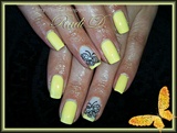Yellow gel polish &amp; Butterflies