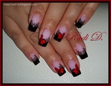 Black french with lace &amp; Red Bows