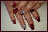 Wine red with butterfly