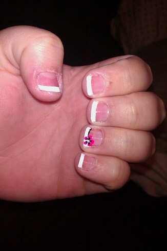 French Mani With Flower