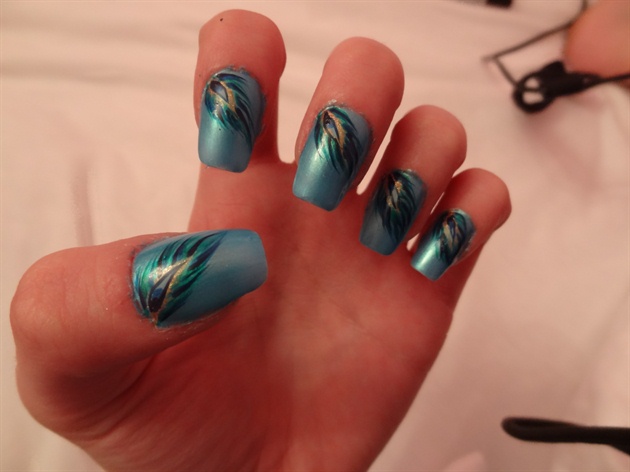 3. "Step-by-Step Peacock Nail Art Design" - wide 7