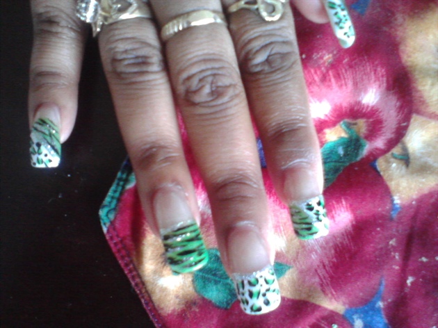 Zebra/Cheetah in green